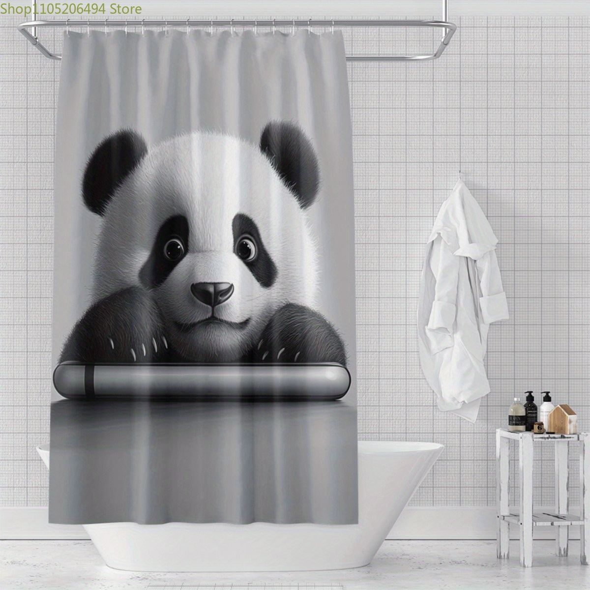 Adorable Home Bathroom Ideas - ม่านอาบน้ำลายหมีแพนด้าน่ารัก ดีไซน์หน้าสัตว์แสนน่ารัก ผ้าคลุมอาบน้ำกันน้ำสำหรับตกแต่งบ้าน ไอเดียห้องน้ำแสนอบอุ่น