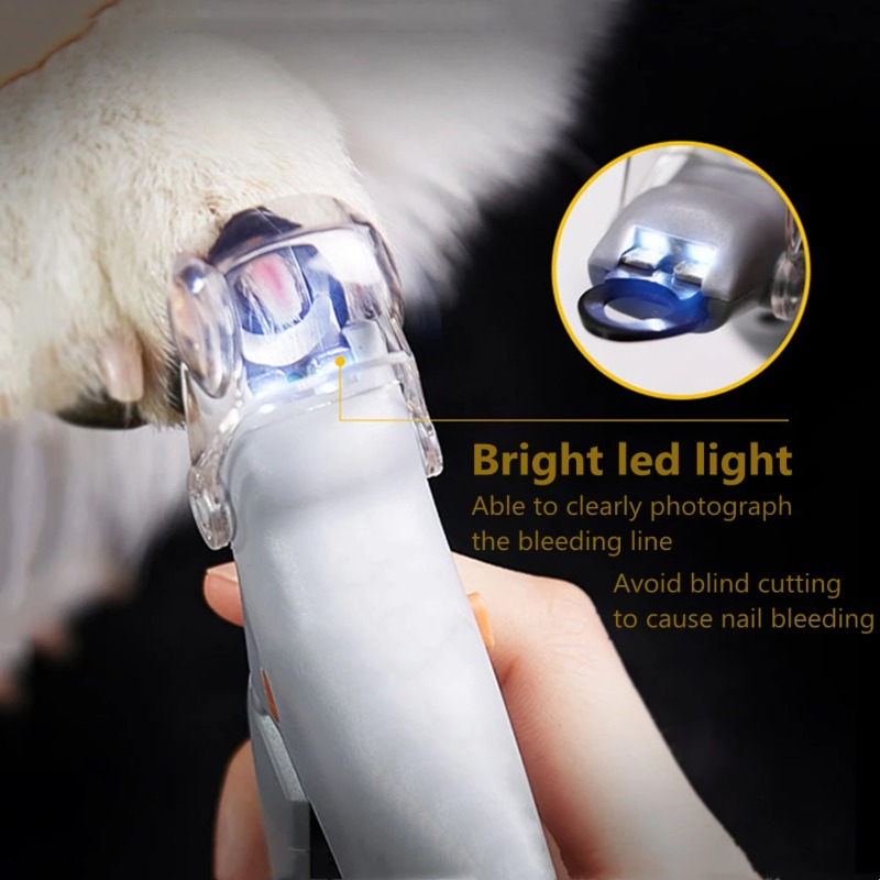 Home Goods Bathroom - กรรไกรตัดเล็บสัตว์เลี้ยง 1 ชิ้น พร้อมไฟ LED สำหรับสุนัขและแมว