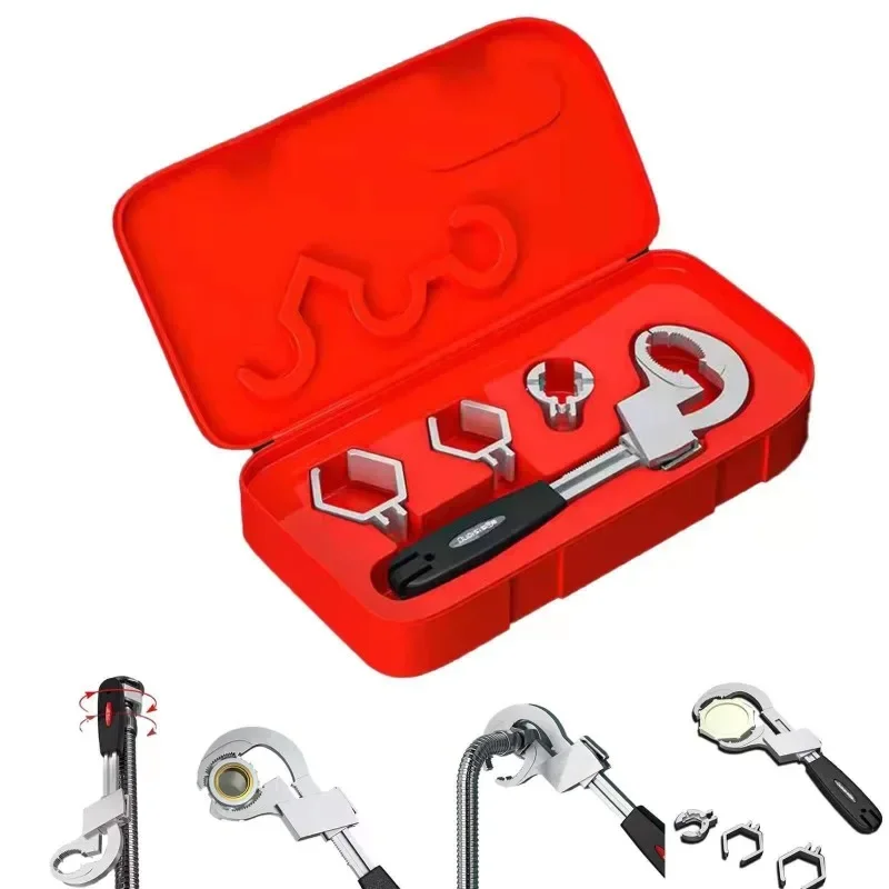 Home Bathroom Plumbing - ชุดประแจอเนกประสงค์ปรับได้สำหรับใช้ในบ้าน ประแจสำหรับติดตั้งอ่างล้างหน้าในห้องน้ำ เครื่องมือติดตั้งอเนกประสงค์ ใช้ซ่อมจักรยานและซ่อมแซมบ้าน