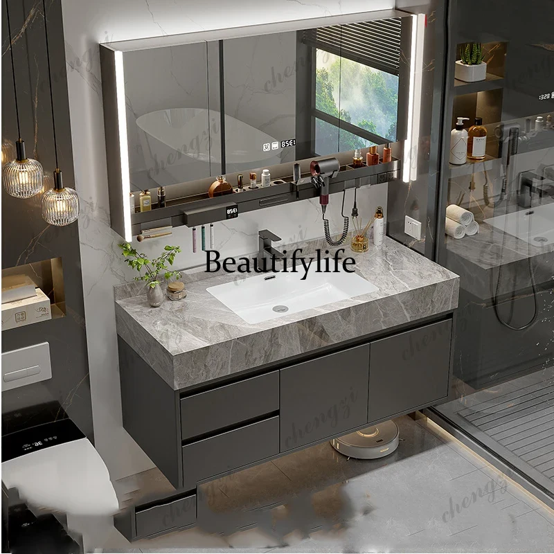Home Bathroom Vanity Combo - A68 ตู้เก็บของ ตู้เก็บของ ชั้นวางกระจก อุปกรณ์ติดผนัง ตู้โชว์ห้องน้ำ