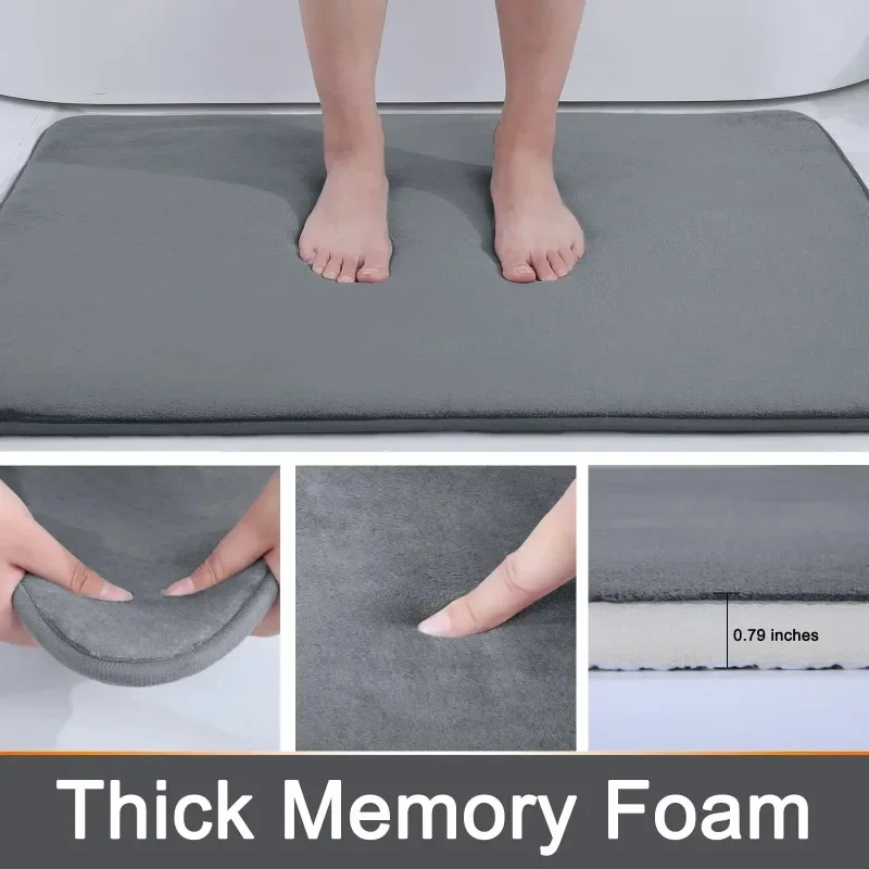 Non Slip Bath Mat - แผ่นรองพื้นอาบน้ำเมมโมรี่โฟม กันลื่น ซึมซับน้ำได้ดี แห้งเร็ว ซักเครื่องได้ สำหรับห้องน้ำในบ้าน