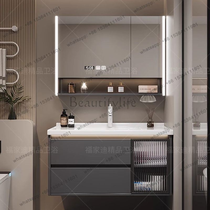 Home Bathroom Vanity Combo - ตู้เก็บของในห้องน้ำสุดหรูทันสมัย X4 พร้อมช่องเก็บของ ตู้โชว์ ลิ้นชักเก็บของในห้องน้ำ ตู้เก็บเอกสาร
