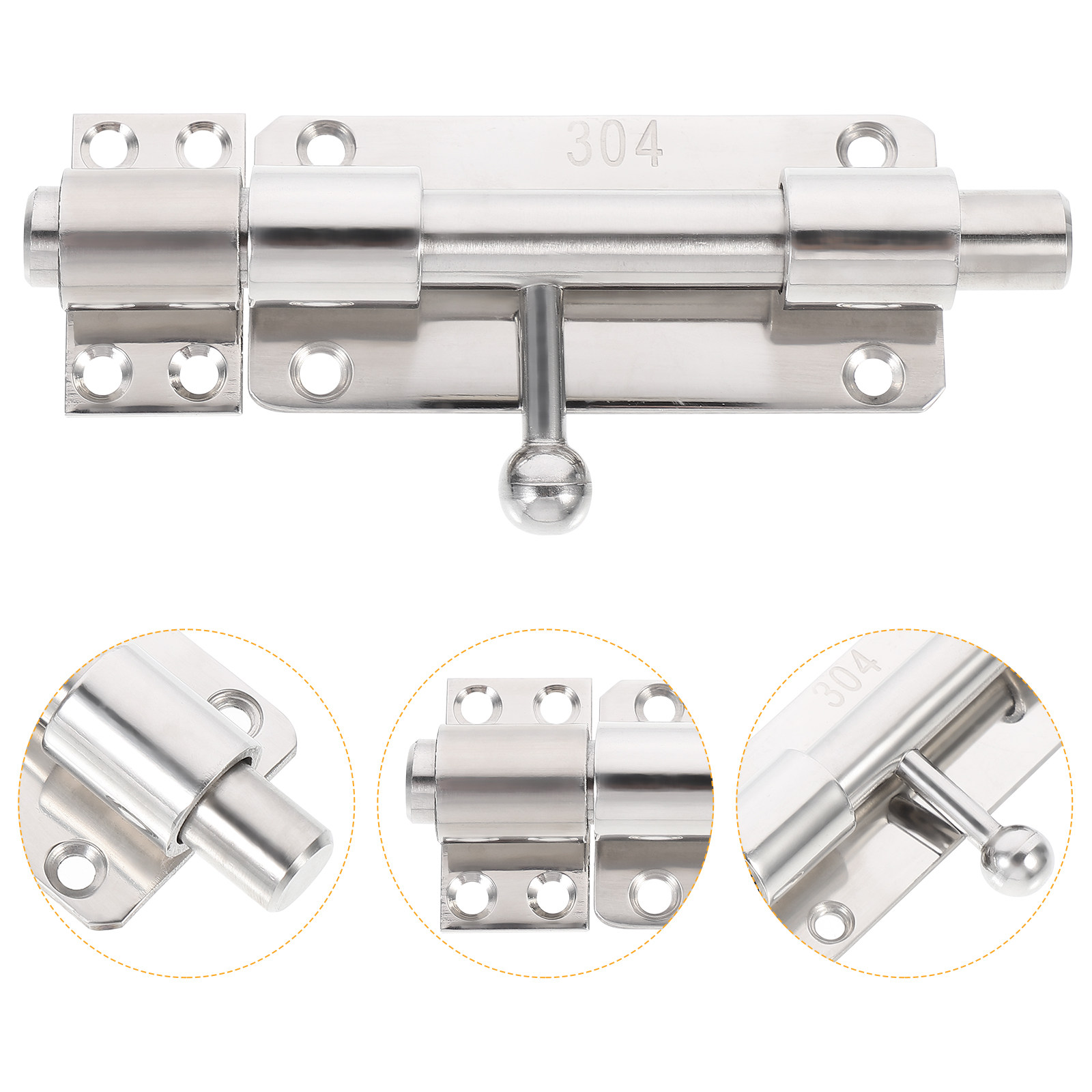Home Bathroom Lock - 1 ชิ้น กลอนประตูสแตนเลสคุณภาพสูง หนาพิเศษ เพิ่มความปลอดภัยในบ้าน สำหรับห้องนอน