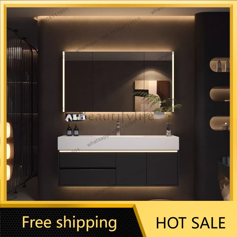 Home Bathroom Vanity Combo - ตู้ลิ้นชักหรูหรา YJ สำหรับจัดเก็บผลิตภัณฑ์บำรุงผิว ดีไซน์ทันสมัย ประหยัดพื้นที่ พร้อมชั้นวางจัดแสดง