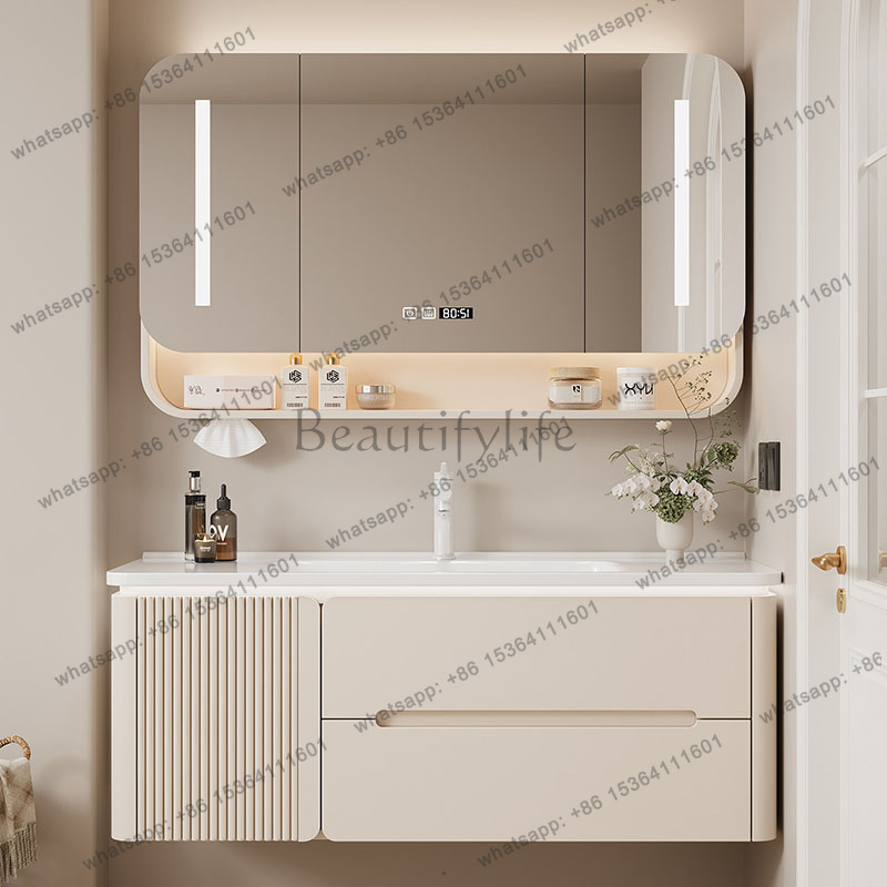 Home Bathroom Vanity Combo - LJYLuxury ตู้เก็บของในห้องน้ำสไตล์โมเดิร์น กระจก ตู้เก็บเครื่องสำอาง ลิ้นชัก ของตกแต่ง