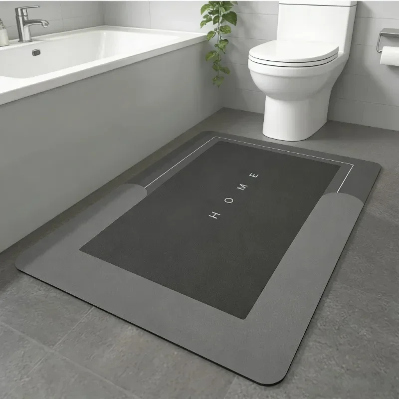 Non Slip Bath Mat - แผ่นรองพื้นกันลื่นจากดินเบาไดอะตอม ดูดซับน้ำได้ดี แห้งเร็ว พื้นผิวนุ่ม สำหรับห้องน้ำในบ้าน พื้นที่เปียกในร่ม