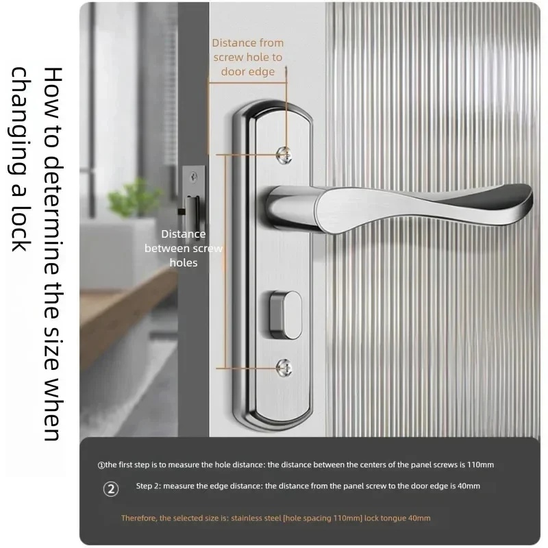 Home Bathroom Lock - กุญแจล็อคประตูสแตนเลสแบบไม่ใช้กุญแจ – สำหรับห้องน้ำในบ้าน ห้องนอน ใช้ได้ทั้งบ้านและอพาร์ทเมนต์
