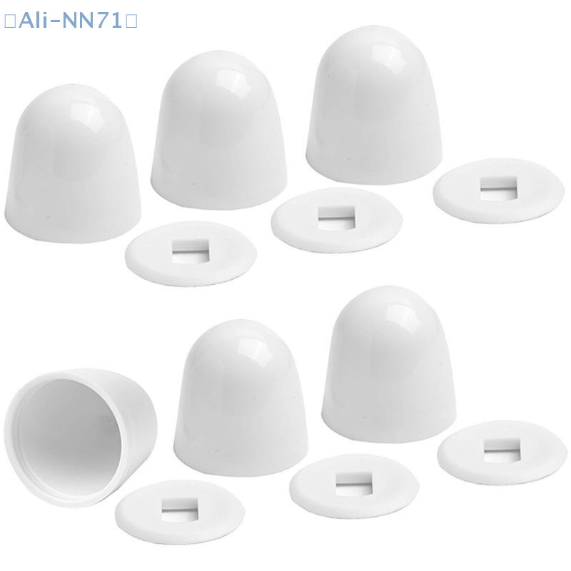 Jet Home Bathroom Accessories - 【NN71】ฝาครอบสลักเกลียวห้องน้ำสีขาว 6 ชิ้นสำหรับอุปกรณ์ห้องน้ำในบ้านอุปกรณ์ห้องน้ำซ่อนเครื่องหมายการติดตั้งห้องน้ำ