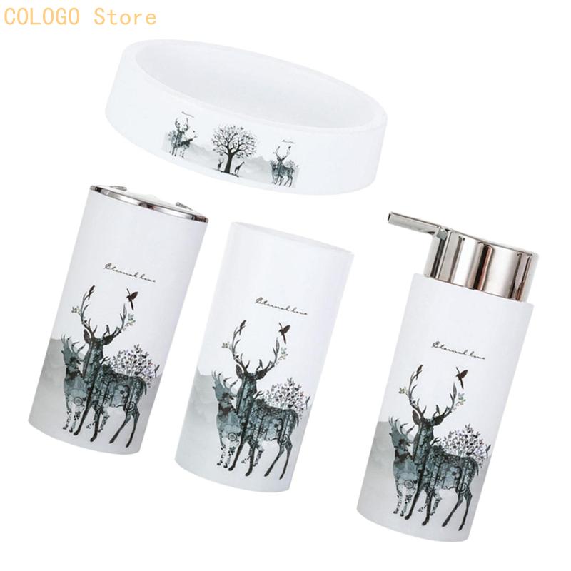 ชุดอุปกรณ์ห้องน้ำพิมพ์ลายกวางพ - Home Essentials Bathroom Accessories บทวิจารณ์และราคา