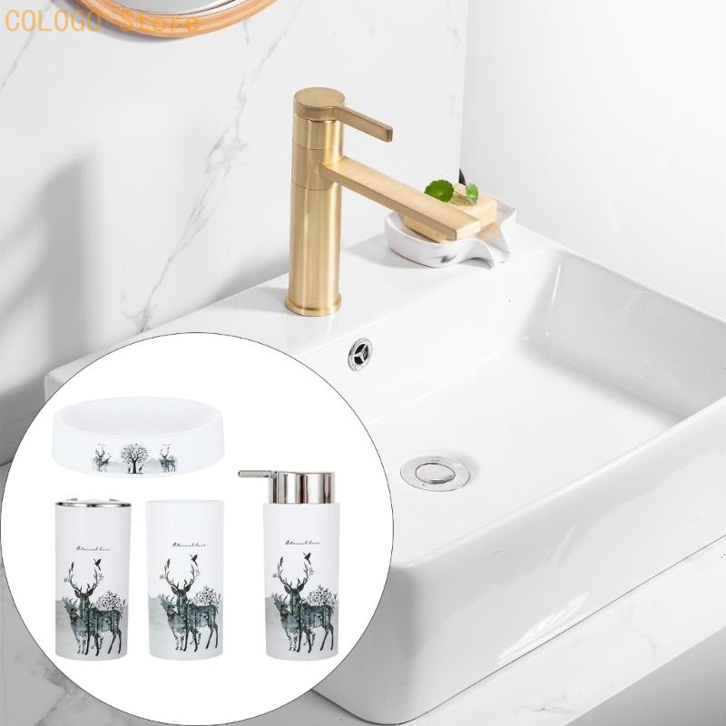 ชุดอุปกรณ์ห้องน้ำพิมพ์ลายกวางพ - Home Essentials Bathroom Accessories บทวิจารณ์และราคา