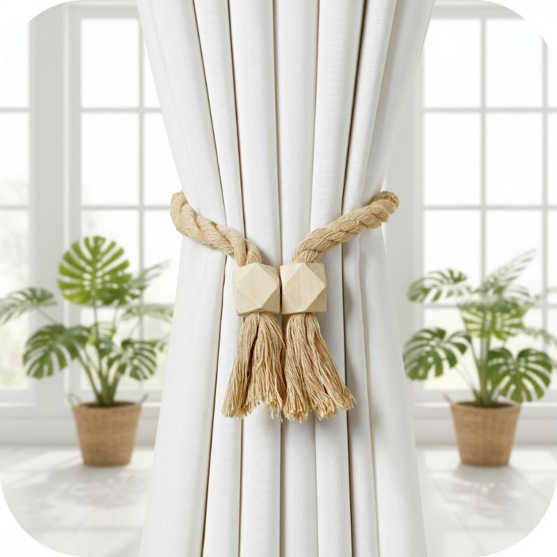 ที่รัดม่านแม่เหล็กไม้ประดับพู่ - Jet Home Bathroom Accessories บทวิจารณ์และราคา