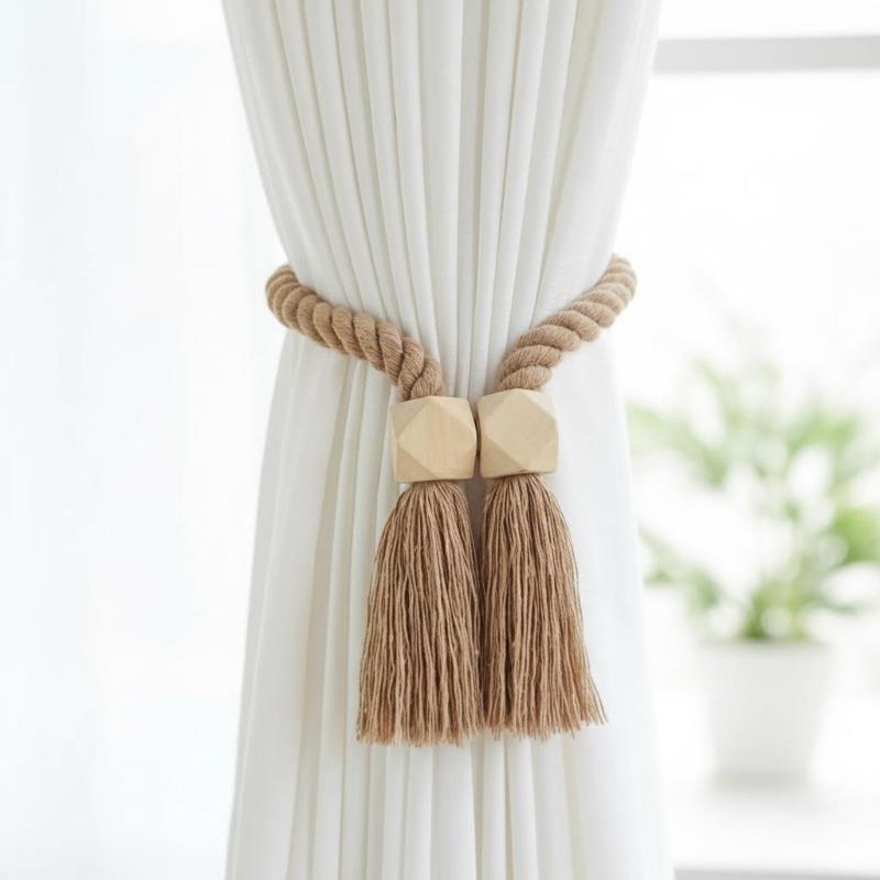 ที่รัดม่านแม่เหล็กไม้ประดับพู่ - Jet Home Bathroom Accessories บทวิจารณ์และราคา