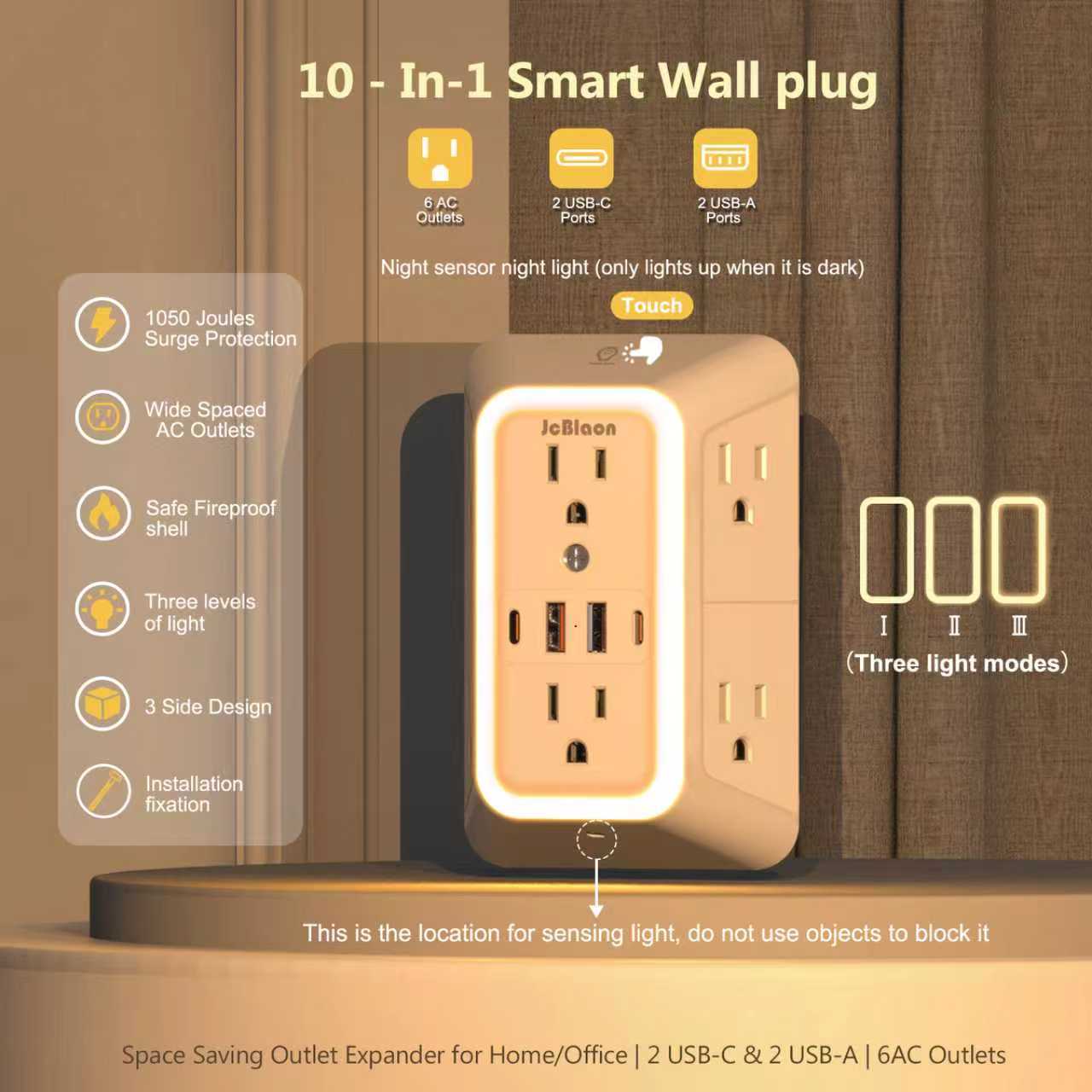 ปลั๊กไฟติดผนัง USB-C พร้อมไฟกล - Home Outlet Bathroom บทวิจารณ์และราคา