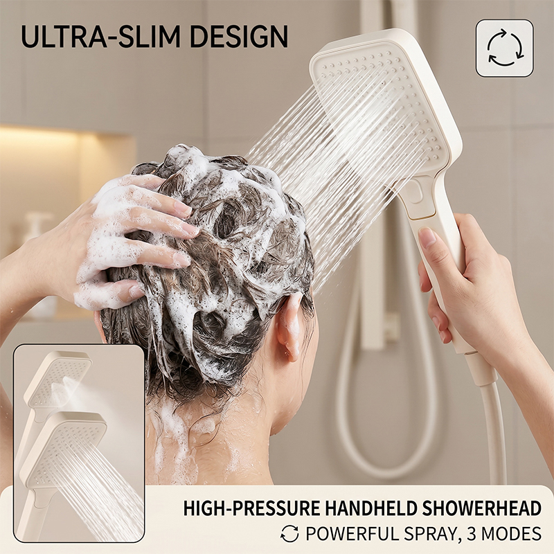 หัวฝักบัวแรงดันสูงแบบมือถือ 3  - Jet Home Bathroom Accessories บทวิจารณ์และราคา
