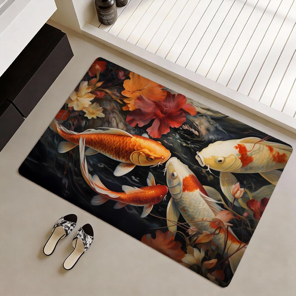 ปลาคาร์ฟนำโชคมาให้คุณ พรมปูพื้ - Home Goods Bathroom Mats บทวิจารณ์และราคา