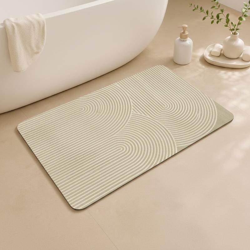 พรมเช็ดเท้าไดอะตอมไมต์ลายทางสี - Non Slip Bath Mat บทวิจารณ์และราคา