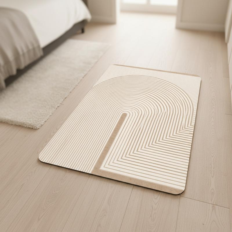 พรมเช็ดเท้าไดอะตอมไมต์ลายทางสี - Non Slip Bath Mat บทวิจารณ์และราคา