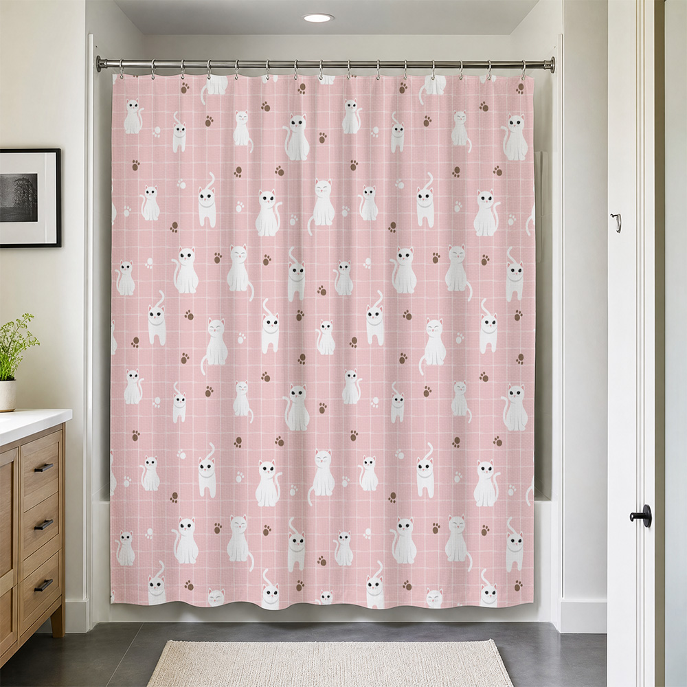 ม่านอาบน้ำกันน้ำลายแมวน่ารัก ส - Adorable Home Bathroom Ideas บทวิจารณ์และราคา