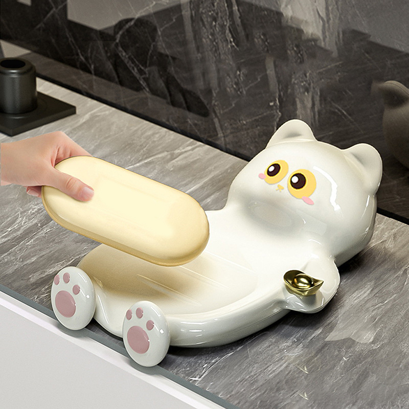 กล่องใส่สบู่รูปแมวนำโชค 1 ชิ้น - Jet Home Bathroom Accessories บทวิจารณ์และราคา