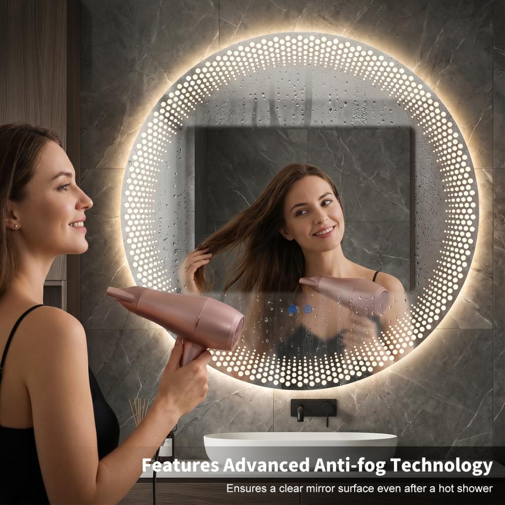กระจกห้องน้ำ LED ทรงกลม 3 สี ป - Bathroom Mirror Led บทวิจารณ์และราคา