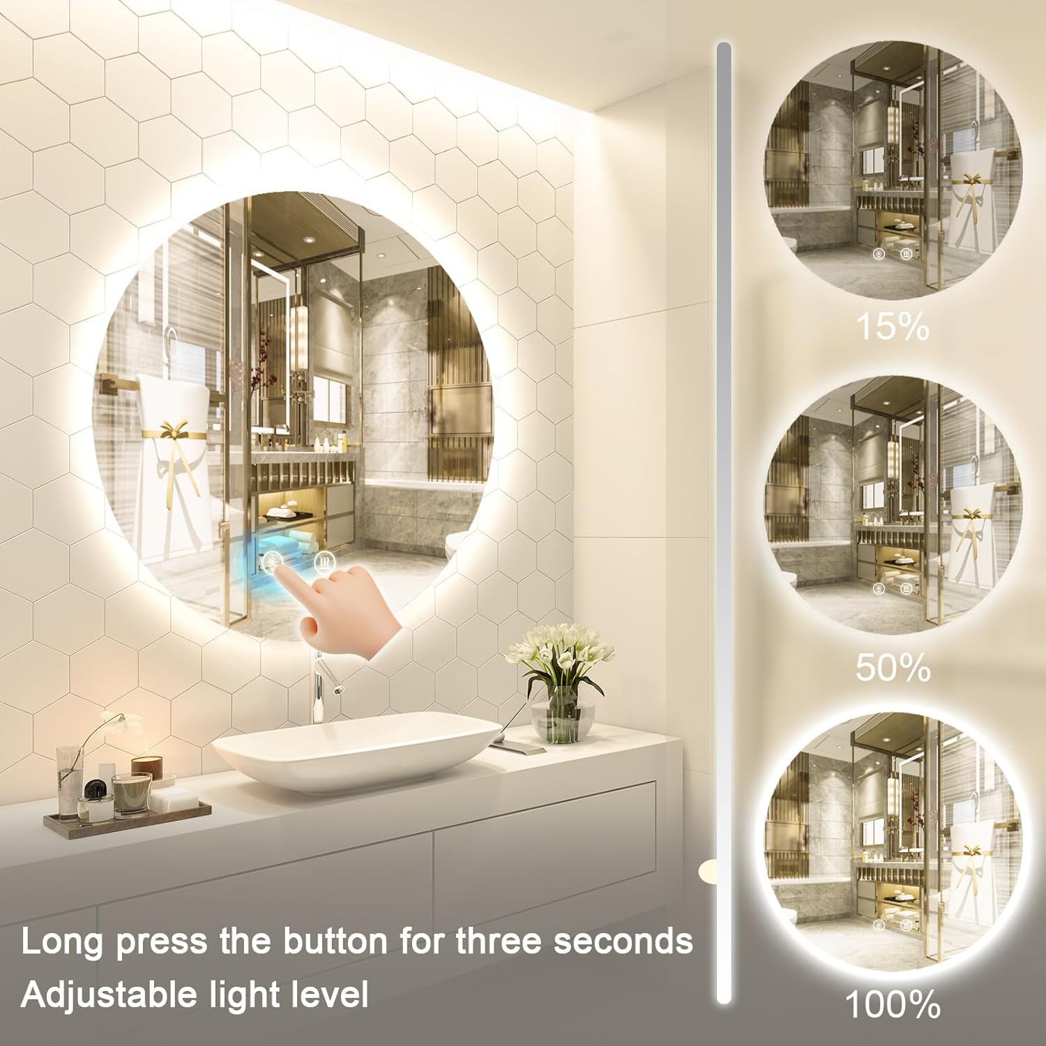 กระจกห้องน้ำ LED หรูหรา พร้อมส - Bathroom Mirror Led บทวิจารณ์และราคา