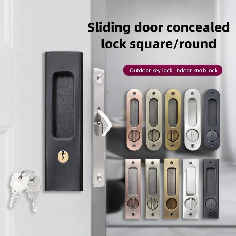 ตัวล็อคประตูบานเลื่อนสีดำแบบหน - Home Bathroom Lock บทวิจารณ์และราคา